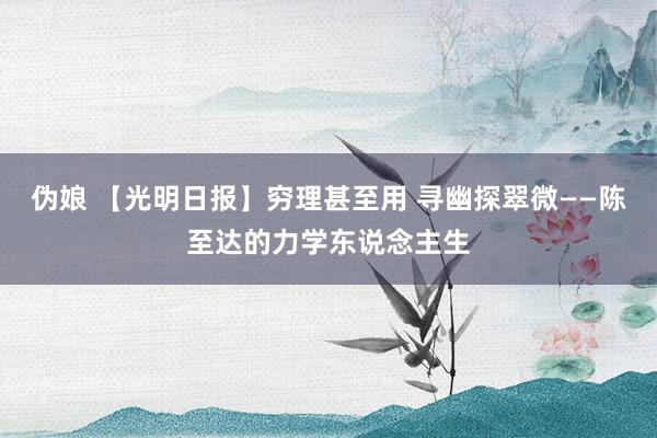 伪娘 【光明日报】穷理甚至用 寻幽探翠微——陈至达的力学东说念主生