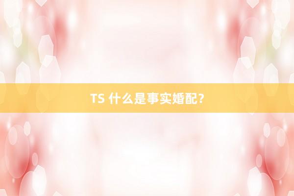 TS 什么是事实婚配？