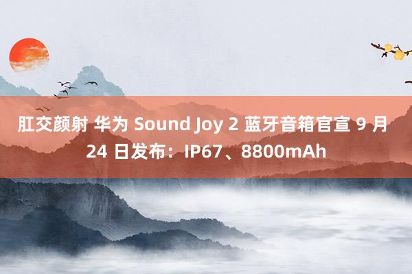 肛交颜射 华为 Sound Joy 2 蓝牙音箱官宣 9 月 24 日发布：IP67、8800mAh